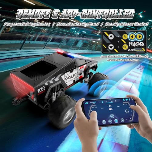 Image of Bestie toys Remote Control Small Car, 1:64 Scale Off-Road RC Car, USB Rechargeable 2.4GHZ Three Speed Indoor Alloy Vehicle for Kids (Stunt Cybertruck with App Control)