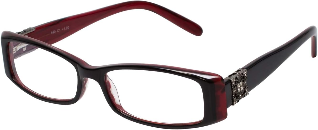 Calabria 840 Techno Optical Anti-Reflective Lens Reading Glasses &Case Red+0.00