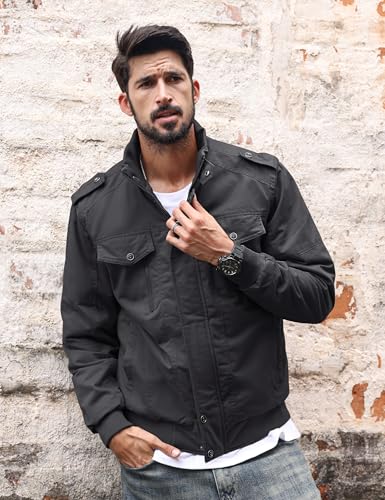 Image of TACVASEN Men's Lightweight Military Cotton Jacket Casual Windbreaker Coat