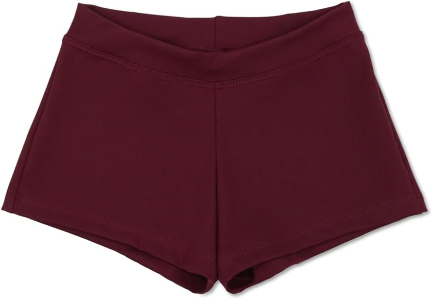 Capezio girls Boys Cut Low Rise athletic shorts, Maroon, 8 10 US - Image 4