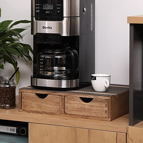 Ddyuri Coffee Pods Storage Drawer Holder For Capsules - Multi Functional Desk Organizer Drawers For K-Cup Coffee Maker Brew - Kitchen Mini Wooden Box Chest Sideboard Counter Organization Cf1D2C Dark #TOP3