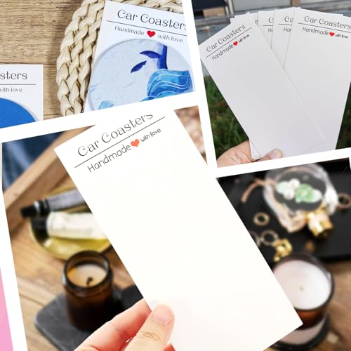 50 Stück 17,3 x 7,6 cm Auto-Untersetzer, Verpackung für den Verkauf von Sublimationsdruck, Auto-Becherhalter, Display-Karten mit 50 Stück selbstverschließenden Beuteln