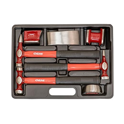 OEMTOOLS 25924 Body Tool Set, Hammer and Dolly Kit, Car Dent Repair Tools, 7PC Auto Body Repair Kit, Body Fender Tool Set