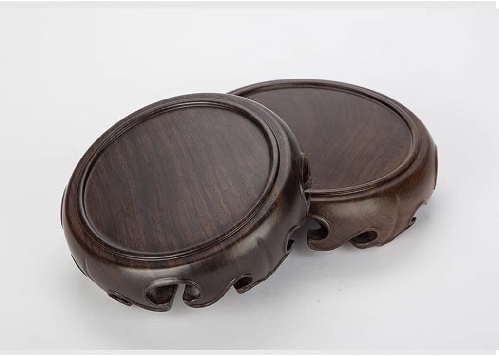 Bonsai Pedestal Vase Pedestal Stands Round Vase Base Solid Wood Antique Ornament Base Teapot Placement Rack Household Incense Burner Bracket Planter Stand Plant Holder(Small)