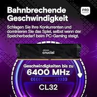 Crucial Pro DDR5 RAM 32GB Kit (2x16GB) 6400MHz CL32, Gaming PC Arbeitsspeicher, Intel XMP 3.0 / AMD Expo, Schwarz - CP2K16G64C32U5B – Ansicht 2