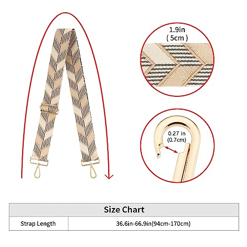 Image of Wide Shoulder Strap Adjustable Replacement Belt Guitar Style Crossbody Bag Handbag Strap Multicolor Canvas Straps(Wide:2in)(Color6)
