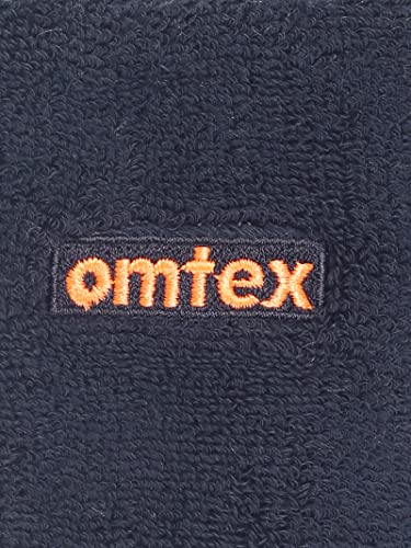 Image of omtex Cotton Wrist Band 3 Inches - Navy Blue, Terry Cloth Material, Pack of 2, Sports Wristband for Gym, Badminton, Basketball, Tennis, Hockey