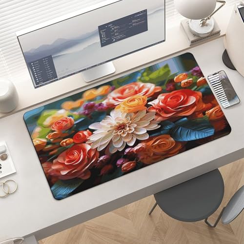 Color Flowers Mouse Pad Grande Antideslizante 60x30 cm miniatura 6