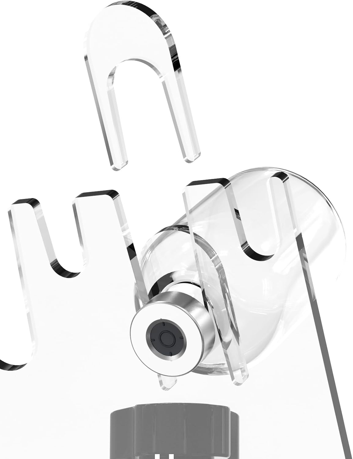 Biomed Solutions Medicine Vial Holder Transparent Hands Free Medication Vial Stand with 6 Slots & Optional Safety Lid, Adjustable Clamp Up to 1.5" Thick,Fits Different Size Bottles ,1 Piece