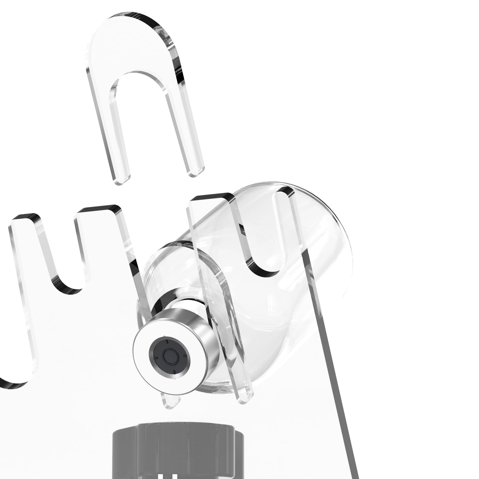 Biomed Solutions Support transparent mains libres pour flacon de médicaments avec 6 emplacements et couvercle de sécurité en option, pince réglable jusqu'à 3,8 cm d'épaisseur, s'adapte à différentes