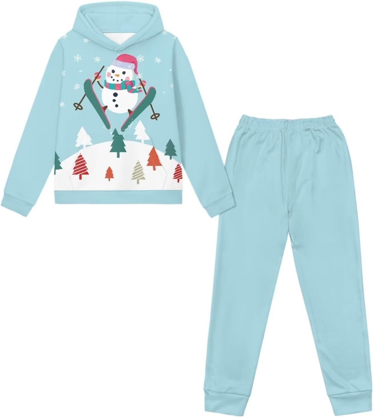 Girls Pullover Hoodie Sweatshirt Suit Breathable Tracksuit Set Sports Clothes
