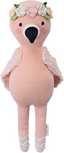 cuddle + kind Penelope The Flamingo - Muñeca tejida a mano regular de 20 pulgadas, 1 muñeca 10 comidas, comercio justo, calidad reliquia, hecha a