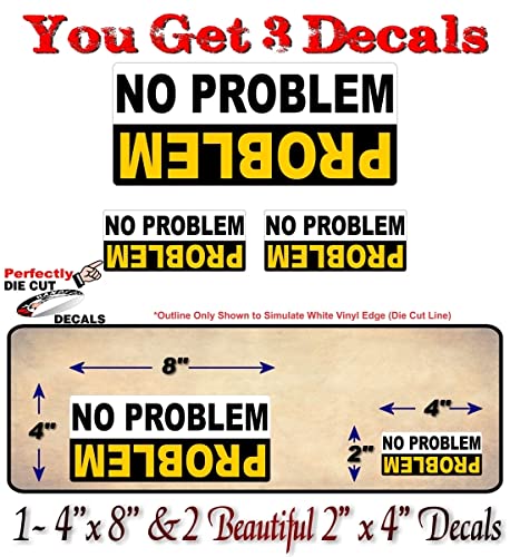 Problem No Problem 4x4 Decal Set - 3 Piece Vinyl Stickers For Offroad Trucks & SUVs