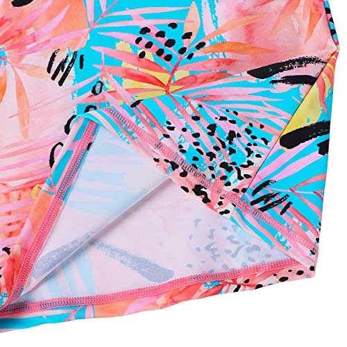 Image of Girls Two Piece Swimsuit Long Sleeve Floral Bathing Suit UPF 50+ Summer Beach Swimwear