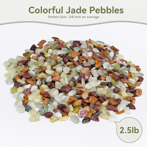 Image of Pulovin 2.5 lbs Pebbles for Indoor Plants, Succulent Rocks, 3 /8 inch Polished Pebbles for Bamboo, Vase, Terrarium, Natural Decorative Small River Rocks for Crafts, Cactus, Outdoor Garden Landscaping