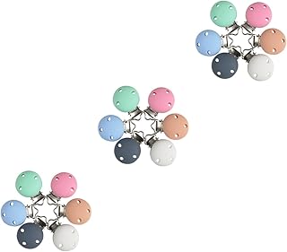 TOYANDONA 36 Peças Clipes De Chupeta De Brinquedo Clipes De Chupeta Redondos Clipes De Chupeta Acessórios De Suporte Clipes De Suspensório Clipe De Chupeta De Silicone Suporte De Metal