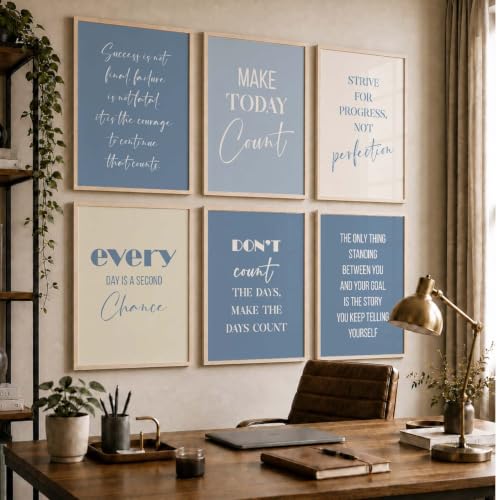 Image of kotart Inspired Motivational Quotes poster with Wall Hanging frames for Living Room | Bedroom | Office | Gift | Decoration frames for Home | Painting wall Decor Set of 6 (13x17, D) Pack of 6