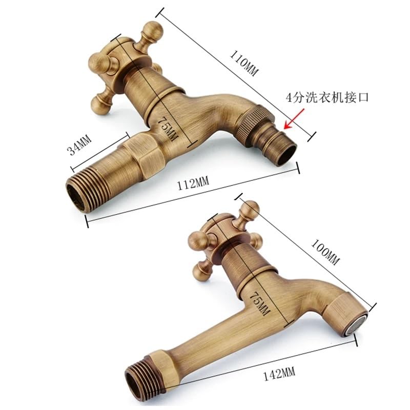 Rubinetti a Parete Rubinetto a Parete in Ottone Antico Doppio utilizzo Rubinetto dell'Acqua Accessori per Il Bagno Lavandino Esterno Rubinetti da Giardino Rubinetto Decorativo per Lavanderia