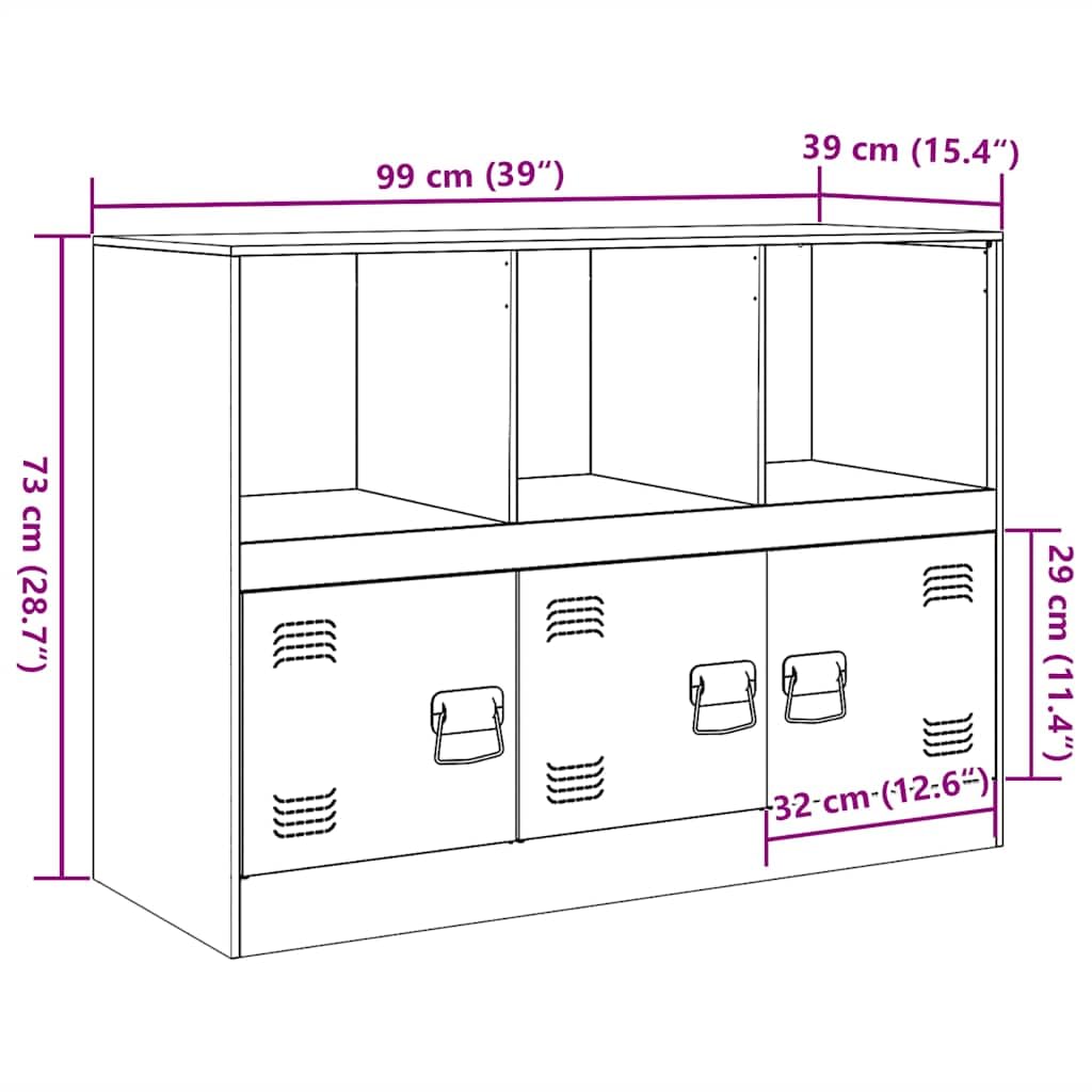 vidaXL Credenza Antracite 99x39x73 cm in Acciaio