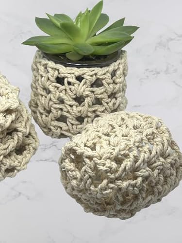 Eco-Friendly Crochet Jar Cozies for Yogurt Jars – Handmade in the USA – Fits Oui, La Fermière, Nounos, Mini Mason & More – Stylish 4-Pack - Image 9