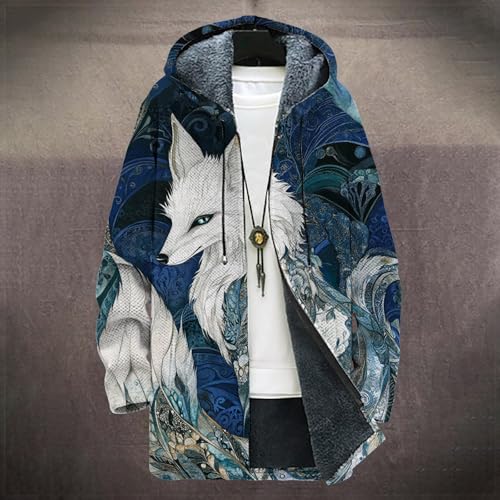 Dragon Print Zip Up Hoodie Men Heavyweight Drasting Fleece Big And Tall Novelty Warm Loose Fit Hooded Sweatshirt3