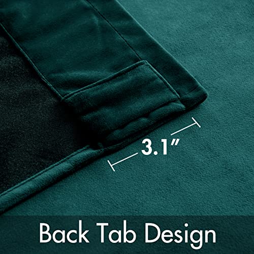 Image of MIULEE Velvet Blackout Curtains 52x84 inches 2 Panels Emerald Green | Luxury, Bedroom Living Room, Thermal Insulated, Home Christmas Decor, Super Soft Window Drapes, Rod Pocket & Back Tab