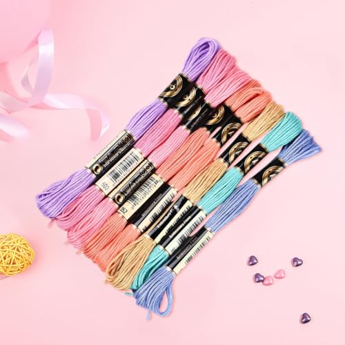 Image of 8 Skeins 6 Strands Colorful Embroidery Floss Variegated Cross Stitch Thread Needlepoint Gradient Friendship Bracelet String Yarn Threads Bulk for Sewing Bracelets Knitting Stitching Crafts