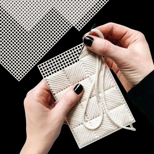 Miniatura 3 de Lylidia Cañamazo Plástico 4 Hojas Malla De Plastico Para Hacer Bolsos Lienzo De Bordado Plastic Canvas 4ct Blanca Malla Plastico Manualidades Para Bordados Proyectos De Punto Y Ganchillo 50 X 33 Cm