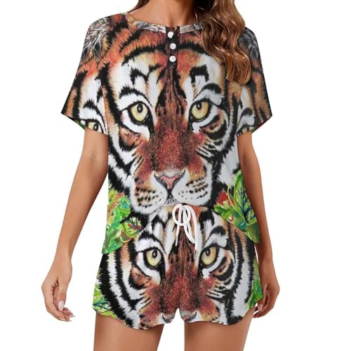 Vêtements de nuit été pyjama femme ensemble court anti transpiration