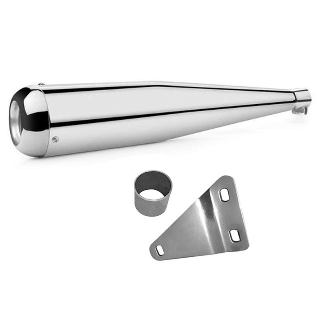 OZANGO Bike Megaphone Glasswool Silencer Exhaust Chrome Bullet Exhaust Silencer with Zed Clamp Bush for RE Bullet Electra Twin Spark-picture-22