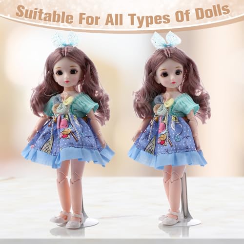 Image of Yaocom 6 Pcs Adjustable Doll Stands for 12 Inch to 18 Inch Dolls Display Stand with Expandable Waist Wire Action Figure Display(White)