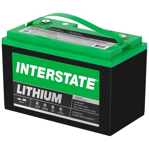 Image of Interstate Batteries 24V 60Ah LiFePO4 Trolling Motor Battery, Group 31M