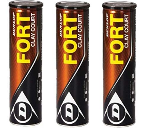 Balles Dunlop Fort Clay Court jaune avec feutre haute durabilité