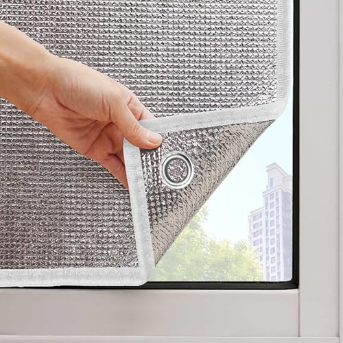 Pellicola oscurante riflettente per finestre, isolamento termico, in alluminio, per la privacy, per lucernari e verande, protezione dal freddo, 90 x 300 cm