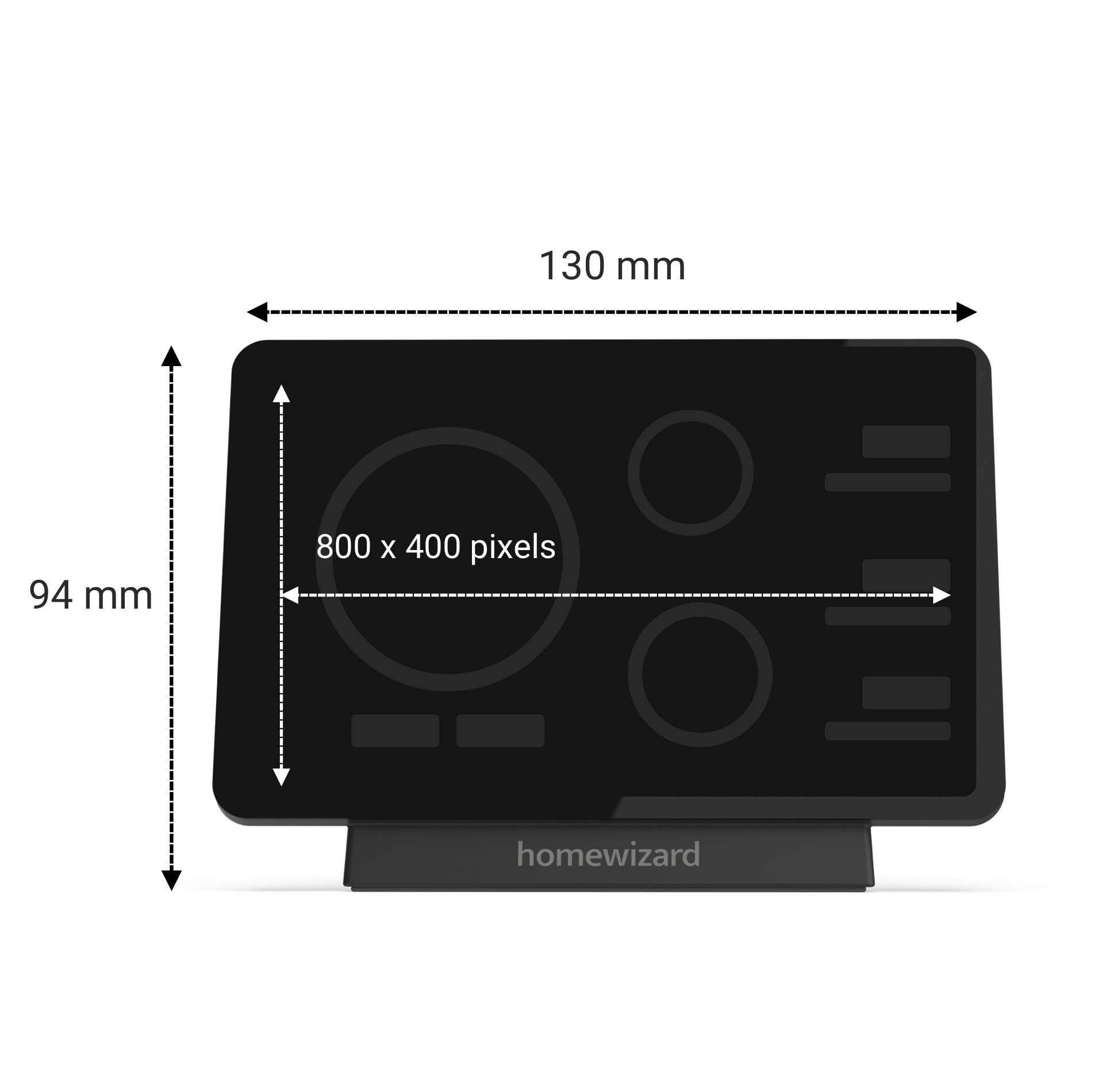 HomeWizard Energy Display, Echtzeitverbrauchsanzeige, Zubehör für P1/kWh/Watermeter, Schwarz