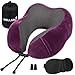 WELLGRO Coussin de Nuque avec Masque de Sommeil 3D et Bouchons d'oreille – Housse Amovible – Mousse à mémoire de Forme – Fermeture éclair – Sac de Rangement Inclus – Coussin de Voyage – Fuchsia