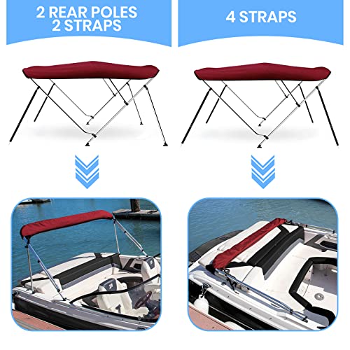 Image of Leader Accessories 10 Colors 3-4 Bow Bimini Top for Boats Boat Canopy Cover