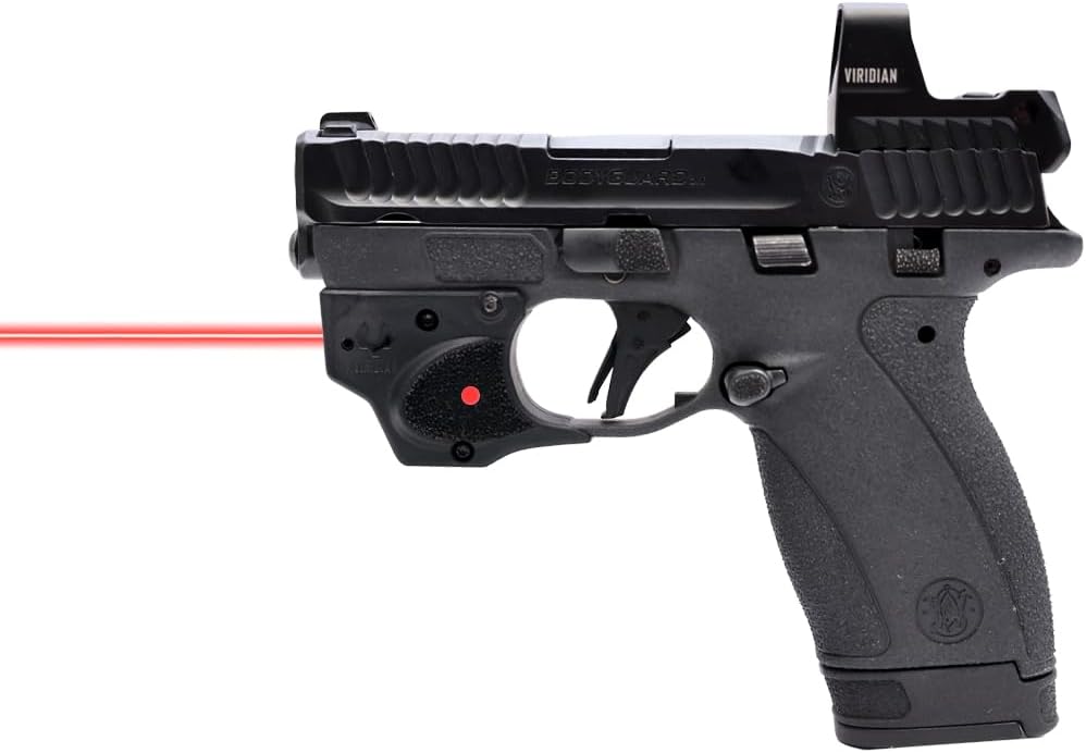 Viridian E Series Red Laser Sight Compatible with S&W Bodyguard 2 Gun Sight with Ambidextrous On and Off Switch, Black