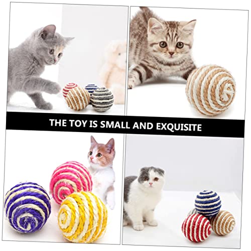 DOITOOL 7 Unidades bola de sisal brinquedo interativo para gatos brinquedo de provocação de gato bri