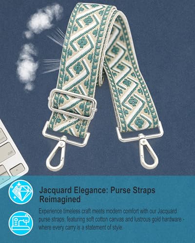 Image of Silvery Purse Straps Replacement Crossbody - Guitar Strap for Purse Crossbody