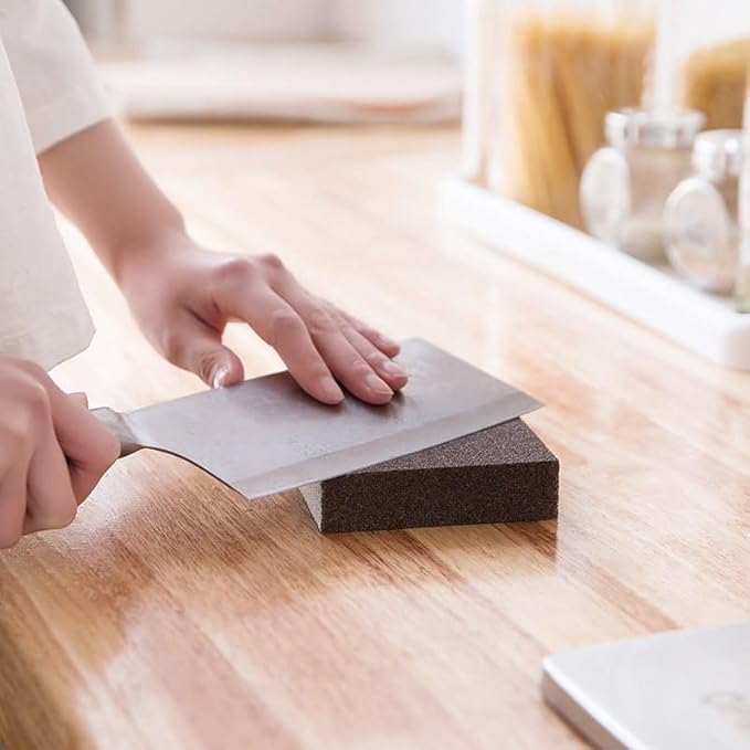 Image of Multipurpose Brown Scrub Sponge with Heavy-Duty Sandpaper Surface for Tough Cleaning Tasks - Deep Cleaning Scrubber for Kitchen, Bathroom & More (2)