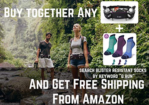 G-Run Hydration Running Belt with Bottles - Water Belts for Woman and Men - iPhone Belt for Any Phone Size - Fuel Marathon Race Pack for Runners - Thumbnail 5