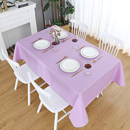 Image of FOLINS&HOME Lavender Rectangle Waterproof Tablecloth, 52 x 70 Inch