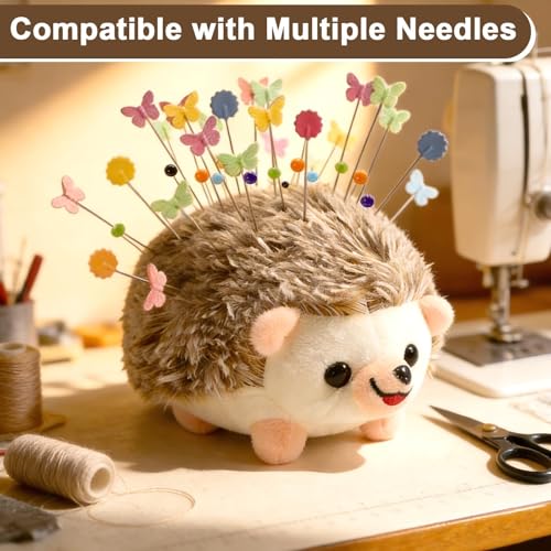Image of Sizobi Cute Hedgehog Pin Cushion, Soft Plush Pin Cushions for Sewing, Needle Holder Sewing Pin Holder, Sewing Supplies Accessories Gift for Quilting, Embroidery, DIY Crafts(Sewing Pins Not Included)