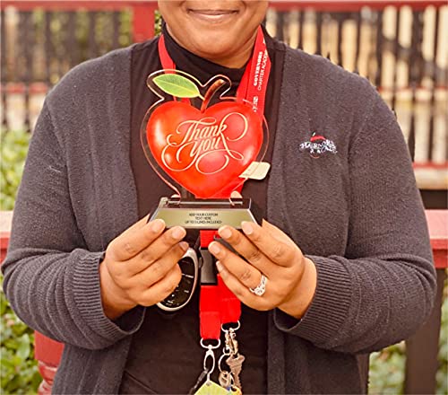 Teacher Trophy - Personalized Gifts for Teachers - Teacher of The Year Award - Appreciation Gifts for Teachers - Acrylic Apple 7 Inches Tall - Customize Now!