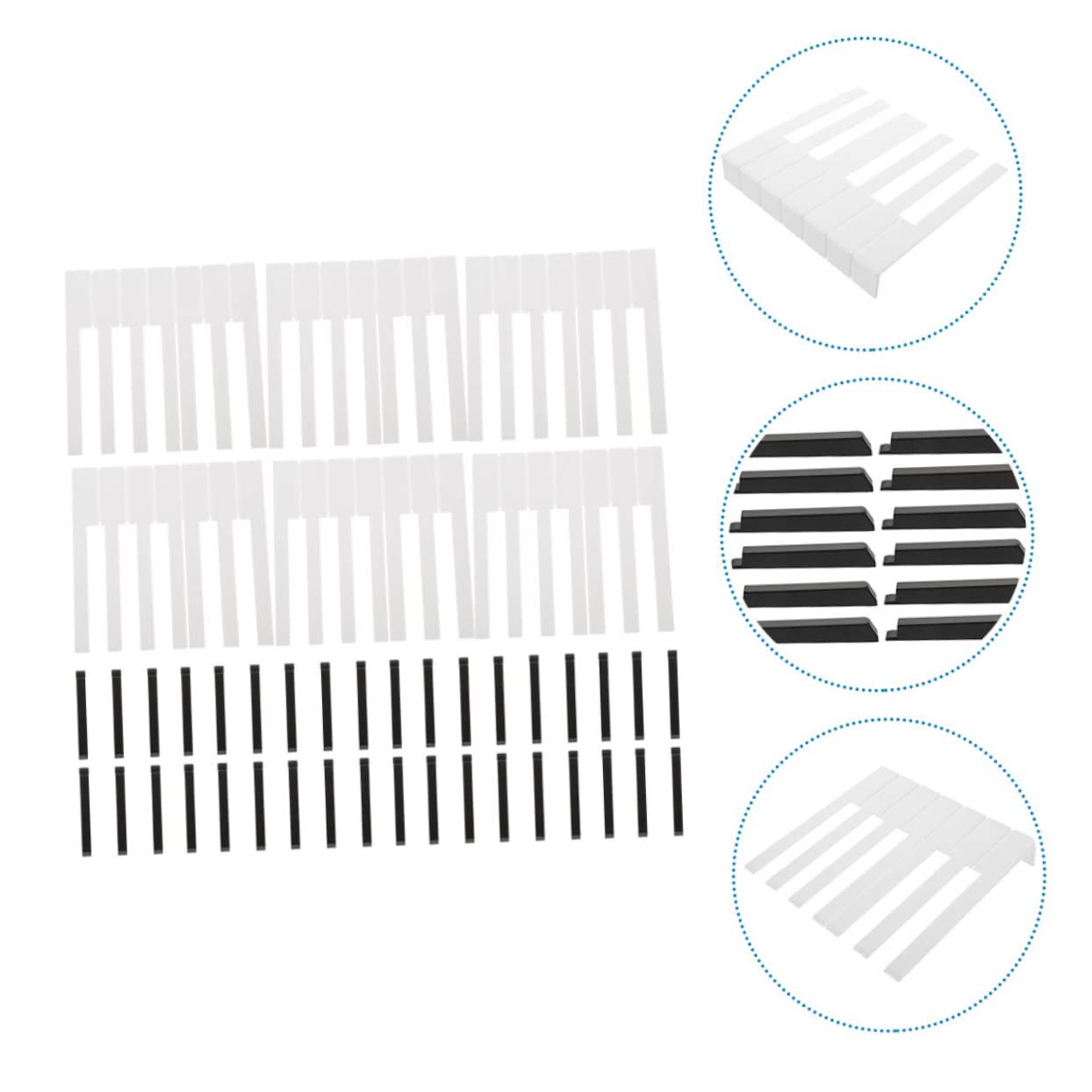 Abaodam 88pezzi Piano Keytops Resistente Per Riparazione Tastiera Completo Di Parti Per Pianoforte Accessori Per Musicisti Professionisti e Amatoriali