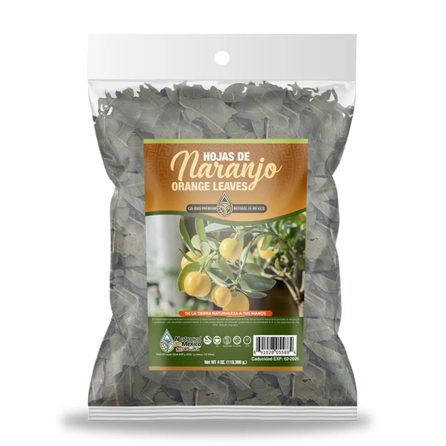 Hojas de Naranjo Orange Leaves Herb Herbal Tea 4 oz.-113g Natural Mexican Herb Hierba Wild Crafted Natural De Mexico