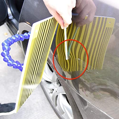 Image of Reflector Line Board Paintless Dent Repair Kit with Yellow Stripe and Adjustable Holder for Auto Dent Checking Line Board Tools Dent Removal