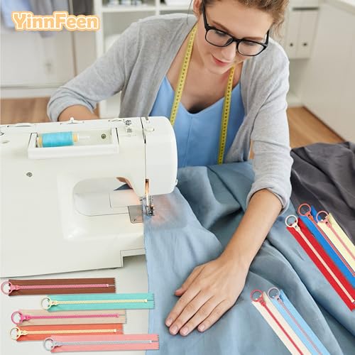 YinnFeen 20 Pièces Fermetures Éclair en Résine, Fermetures Éclair Colorées 20-25 cm, Fermetures Éclair Spirales en Nylon avec Anneau pour Couture Tailleur Vêtements Sacs – vue 5