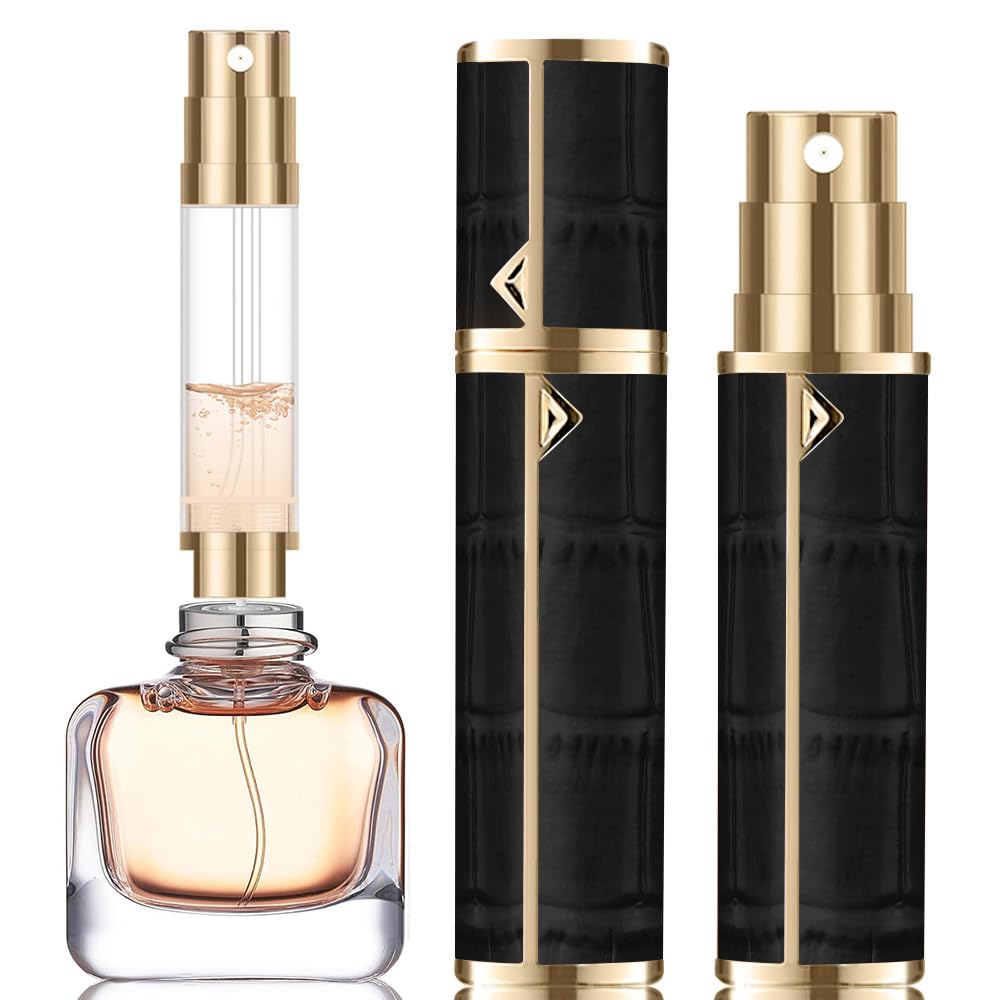 DIOHIO 5ml Perfume Atomizer Travel Refillable,Mini Cologne Dispenser, Bottom-Filling Fragrances Perfumes Bottle,Portable Sprayer Pocket Size for Women